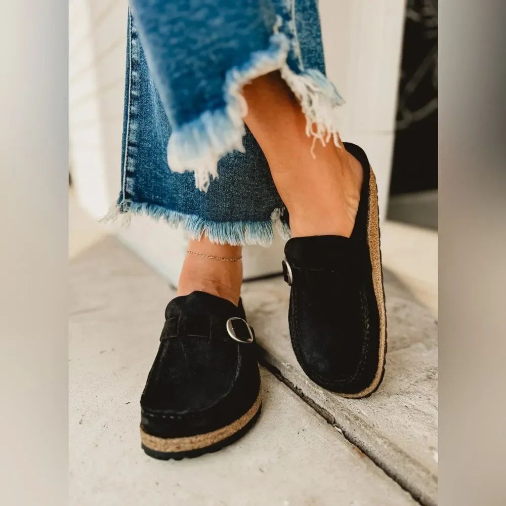 Birkenstock Free People Buckley Suede Clogs in black 42 W11 M9.5